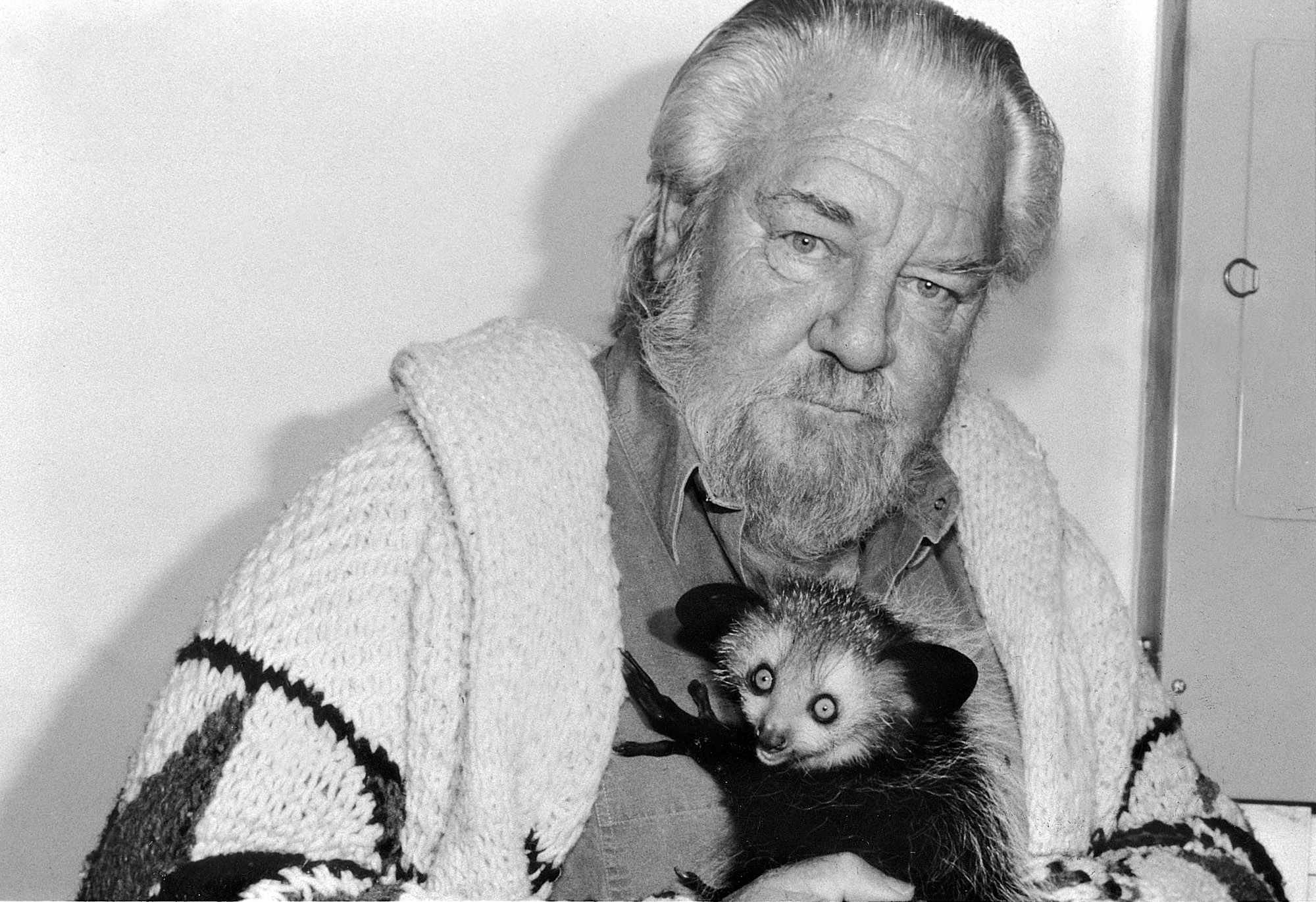 16. Gerald Durrell With A Wild Caught Aye Aye After Expedition To Madagascar, 1991. Credit Quentin Bloxam