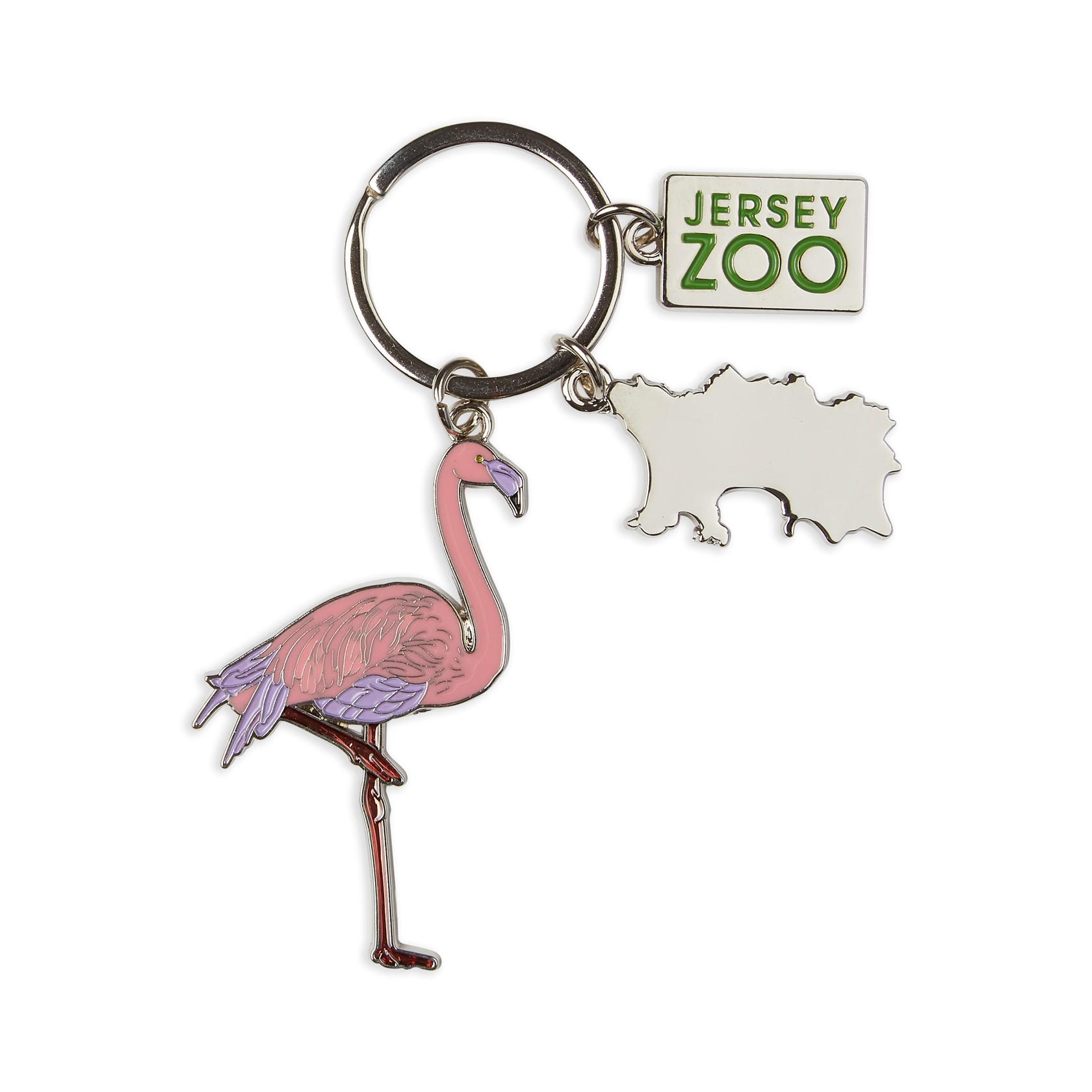 Jersey Zoo Flamingo Shaped Keyring